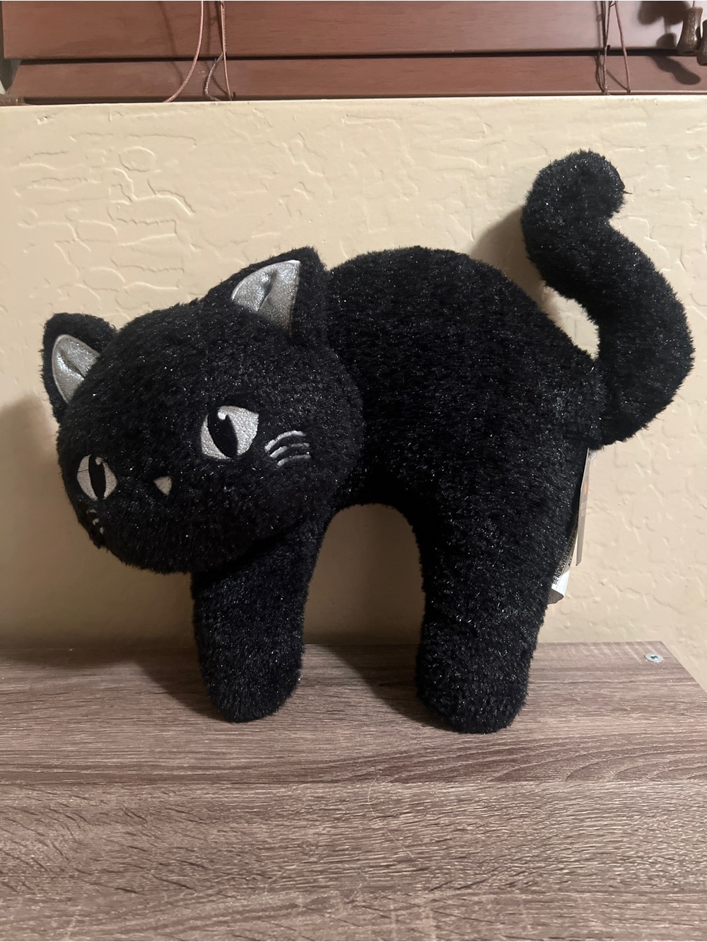 Target Bullseye Spooky Halloween Black Cat Sparkle Plush Throw Pillow NWT